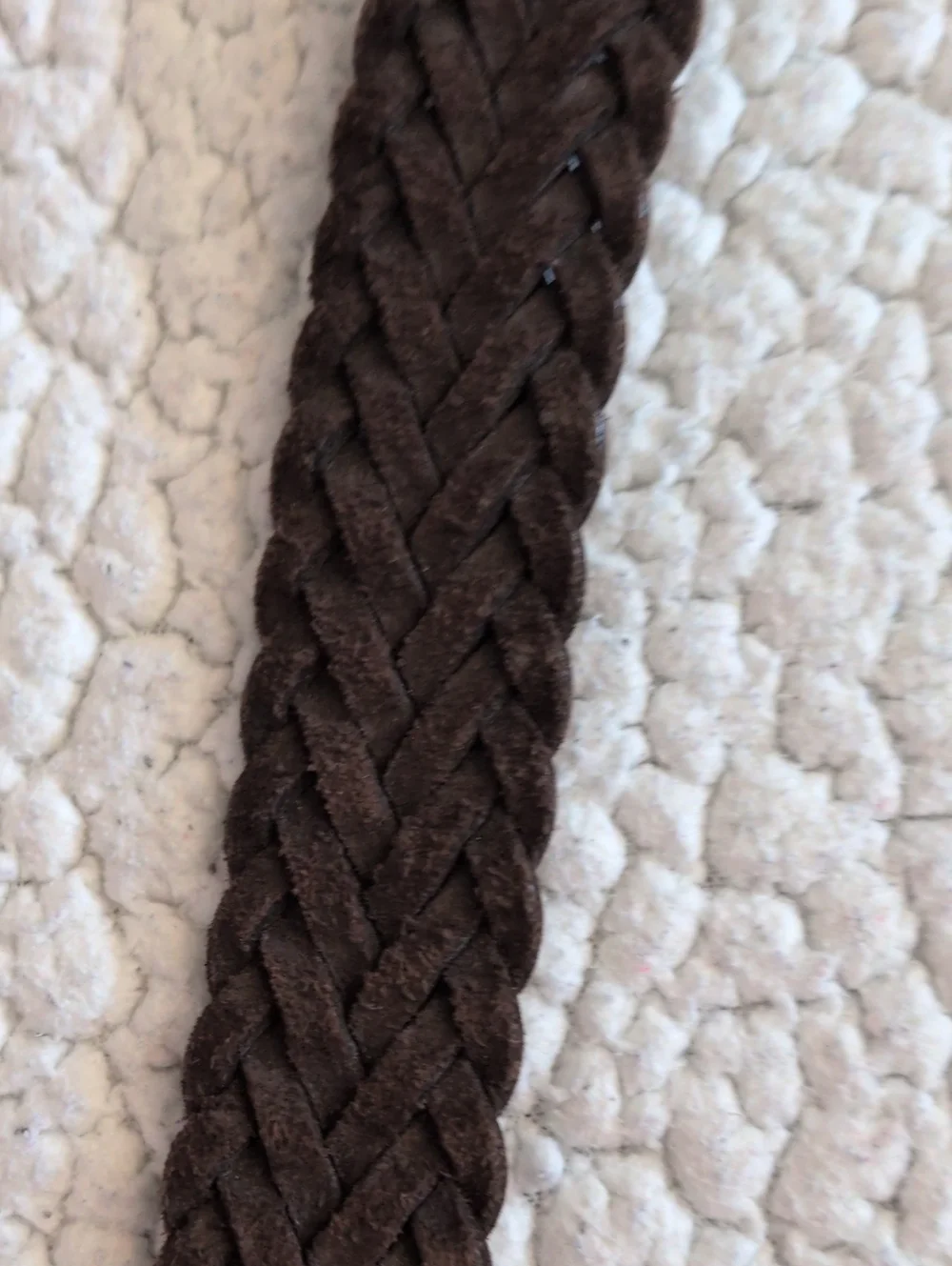 Vintage 80's Genuine Braided Leather Chocolate Brown Western Belt Minimalist